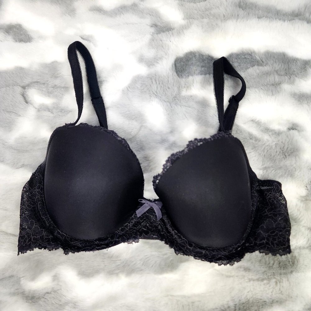 Victoria's Secret Dream Angels Black Lined Demi Soft Cup Underwire Bra - 32C